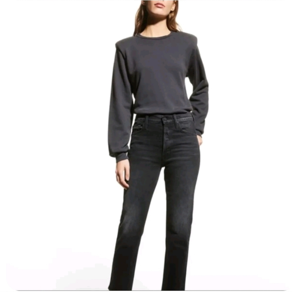 Mother The Push and Shove Cotton Puff-Sleeve Sweatshirt